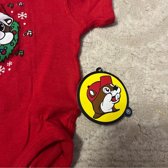 Buc-ees Red Baby Christmas Holiday One Piece Beaver 3 Months New With Tags - Picture 3 of 6